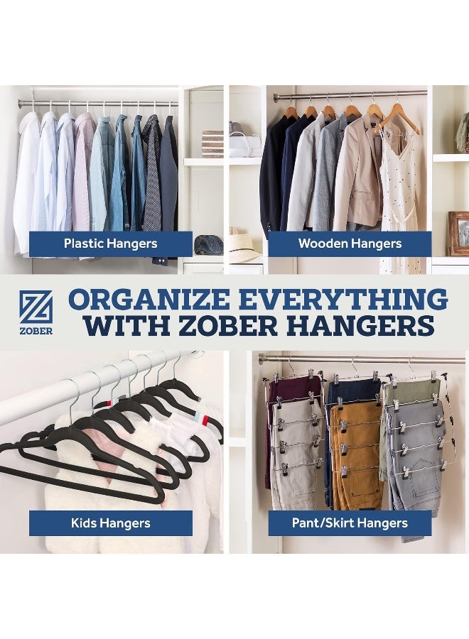 Zober Plastic Hangers 30 Pack - White Plastic Hangers - Space Saving Clothes Hangers for Shirts, Pants & for Everyday Use - Clothing Hangers with Hooks - Image 5