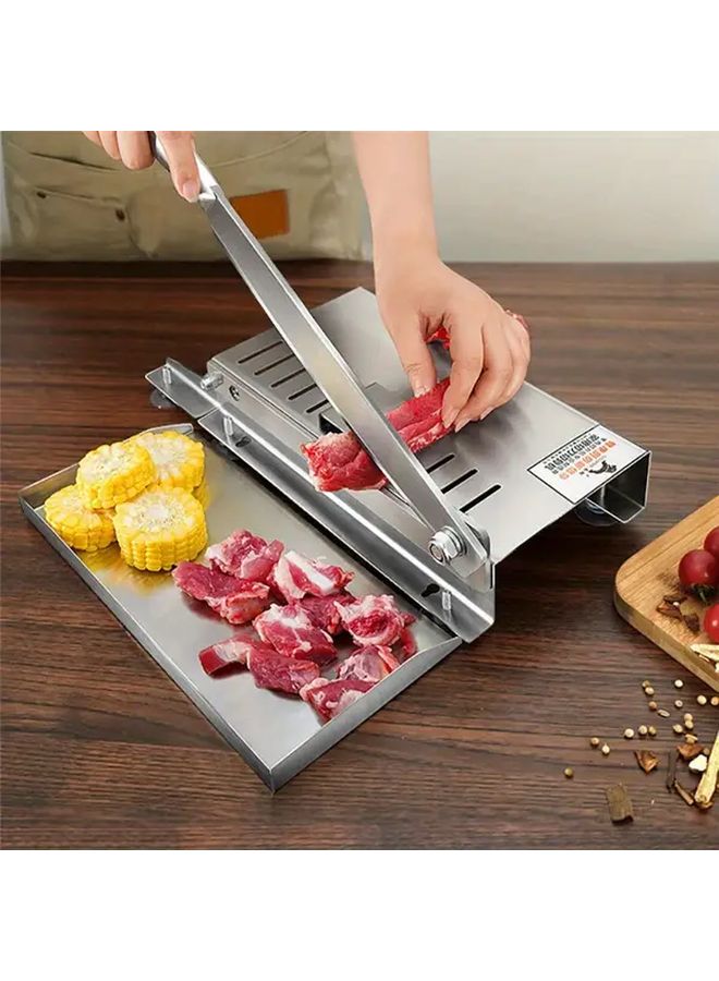 Stainless Steel Manual Meat Slicer Single Small Guillotine for Home Use No Electricity Needed Ideal for Chicken Duck Fish and Lamb Bone Cutting Perfect for Hot Pot and BBQ - Image 1