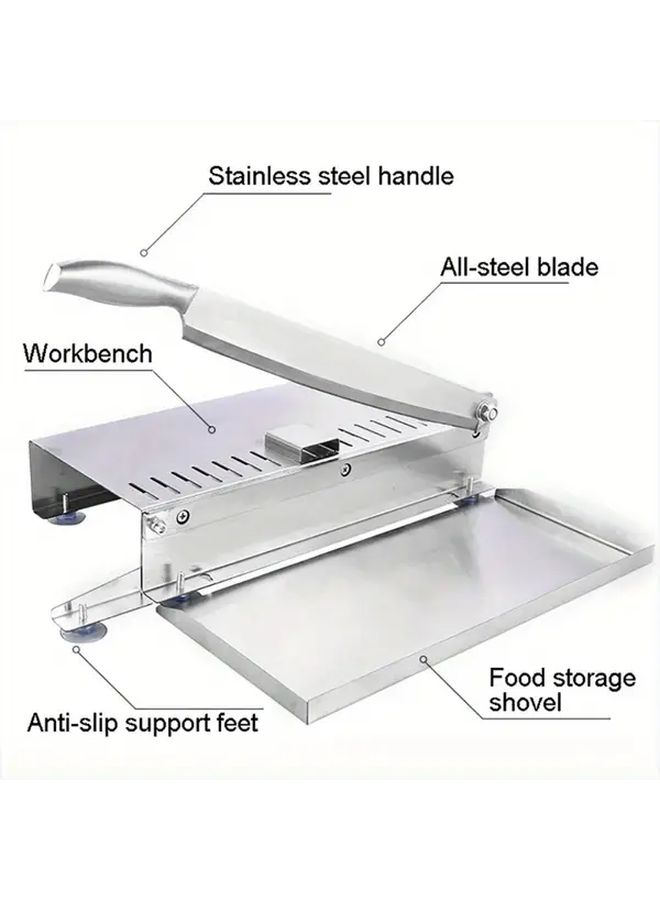 Stainless Steel Manual Meat Slicer Single Small Guillotine for Home Use No Electricity Needed Ideal for Chicken Duck Fish and Lamb Bone Cutting Perfect for Hot Pot and BBQ - Image 5