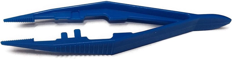 Vakly Plastic Forceps Tweezers Blue Disposable First Aid Pickup Grabbers with Finger Ridges, Serrated Tips and narrow points for Medical, Crafts, Lab and School Science Class… (1000) - Image 1