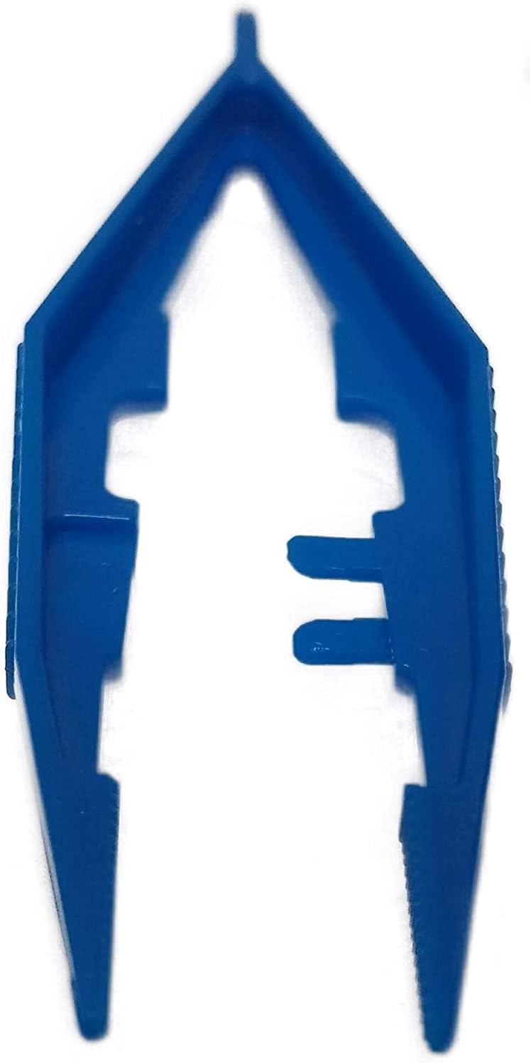 Vakly Plastic Forceps Tweezers Blue Disposable First Aid Pickup Grabbers with Finger Ridges, Serrated Tips and narrow points for Medical, Crafts, Lab and School Science Class… (1000) - Image 2