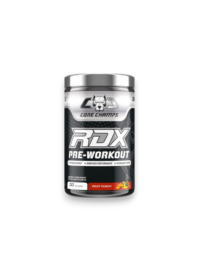 CORE CHAMPS Rdx قبل التمرين، نكهة فواكه، 30 حصة