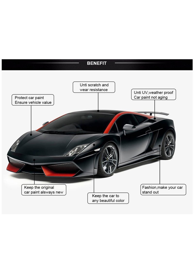 50cmx152cm 5D High Glossy Carbon Fiber Vinyl Wrap Film Auto Car Decals Truck Interior DIY Decoration Air Free Bubble Tuning Part Sticker Car Styling Accessories (Black)