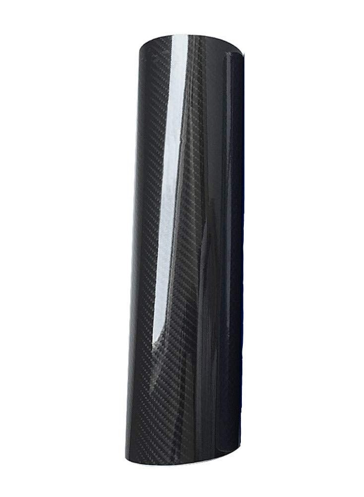 Generic 50cmx152cm 5D High Glossy Carbon Fiber Vinyl Wrap Film Auto Car Decals Truck Interior DIY Decoration Air Free Bubble Tuning Part Sticker Car Styling Accessories (Black)  - Image 2