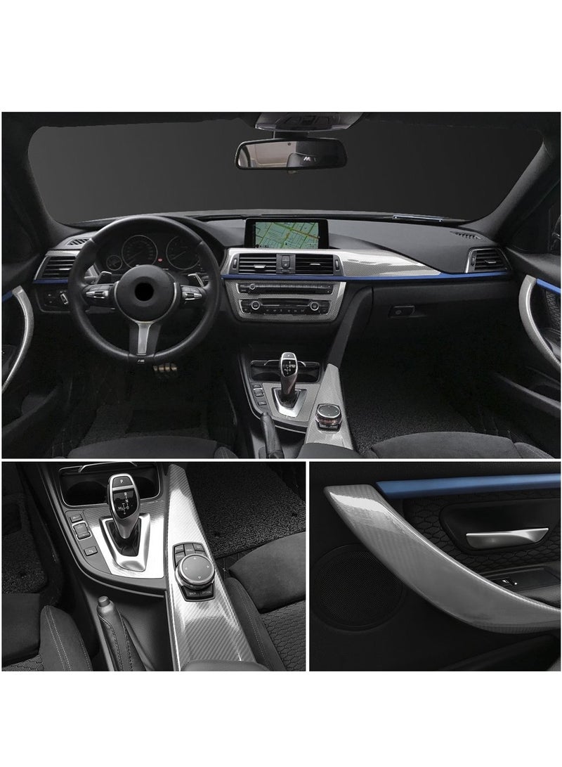 Generic 50cmx152cm 5D High Glossy Carbon Fiber Vinyl Wrap Film Auto Car Decals Truck Interior DIY Decoration Air Free Bubble Tuning Part Sticker Car Styling Accessories (Black)  - Image 3