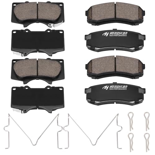 HYFTJYZ Ceramic Front and Rear Brake Pads Compatible with 2010-2023 Lexus GX460;2003-2009 Lexus GX470;2003-2024 Toyota 4Runner;2007-2014 Toyota FJCruiser;For Select 2001-2007 Toyota Sequoia(D976+D606) - Image 1