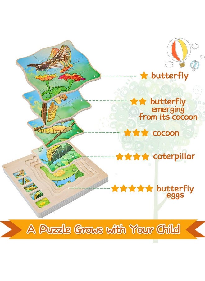 Wooden Puzzles For Kids Ages 4 8, 5 Layers Life Cycle Of A Butterfly Montessori Jigsaw Puzzle For Kids, Children Preschool Learning Educational Puzzles Toys For Boys And Girls - pzsku/Z0263AF39D4ACFA777C05Z/45/_/1724128556/52fef480-b4e2-43bc-9474-f7676830ee9c