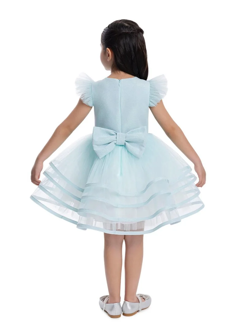 VIA BAMBINO Mint Ruffled Party Dress