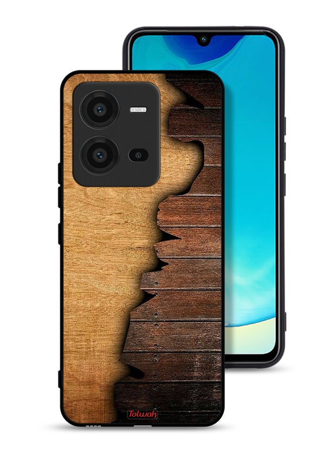 Tolwak Vivo V25 5G Protective Case Cover Vintage Wood Pattern - Image 1