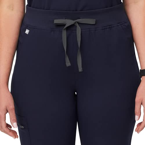 FIGS Zamora High Waisted Jogger Style Scrub Pants for Women - Navy, Petite XS - Image 4