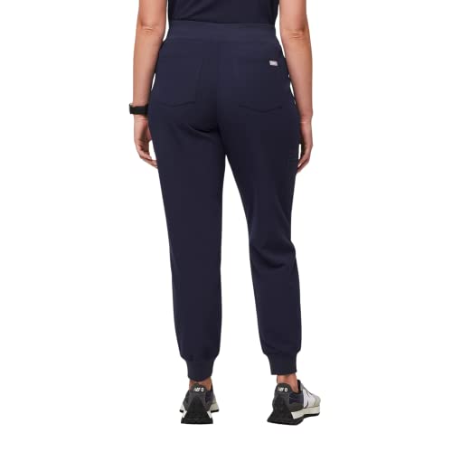FIGS Zamora High Waisted Jogger Style Scrub Pants for Women - Navy, Petite XS - Image 5