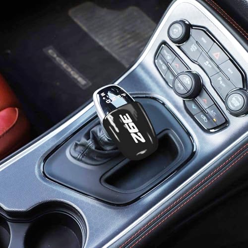 TOOLEPIC Gear Shifter Knob Cover for Dodge Challenger Charger Durango Accessory 2015-2025 – Premium ABS Plastic, Unique 392 Style Design, Jet Black, Ideal for Interior Upgrade - Image 2