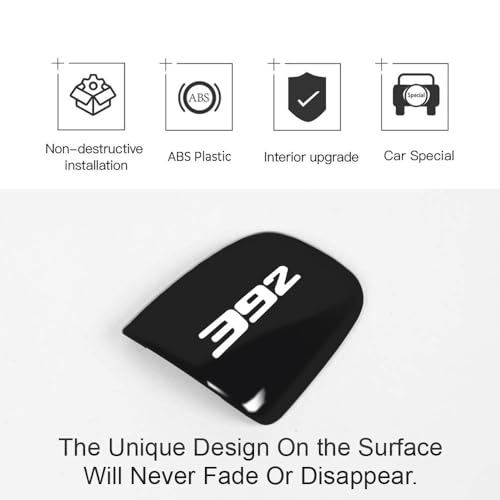 TOOLEPIC Gear Shifter Knob Cover for Dodge Challenger Charger Durango Accessory 2015-2025 – Premium ABS Plastic, Unique 392 Style Design, Jet Black, Ideal for Interior Upgrade - Image 3