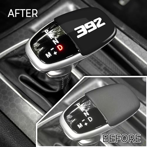 TOOLEPIC Gear Shifter Knob Cover for Dodge Challenger Charger Durango Accessory 2015-2025 – Premium ABS Plastic, Unique 392 Style Design, Jet Black, Ideal for Interior Upgrade - Image 4