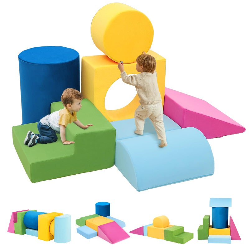 Edbuosy Toddler Climbing Toys Indoor, 7-Piece Colourful Foam Climbing Blocks, Soft Play Climbing for Toddlers, Modular Crawling & Sliding Play Set for Toddlers 1-3 Years Old - Image 1