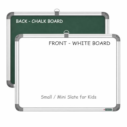 YAJNAS Non Magnetic Mini Writing Whiteboard & Chalkboard Combo 28x28 cm Reusable Writing Pad for Home School Study Practice - Image 1