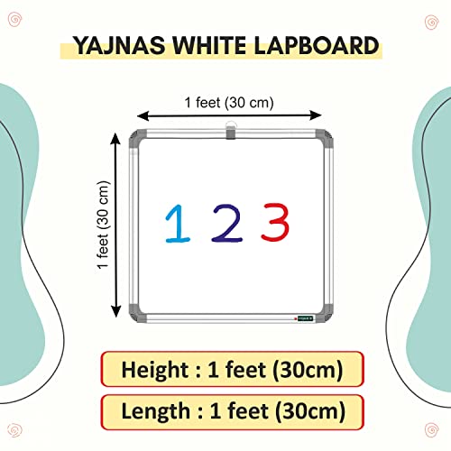 YAJNAS Non Magnetic Mini Writing Whiteboard & Chalkboard Combo 28x28 cm Reusable Writing Pad for Home School Study Practice - Image 3