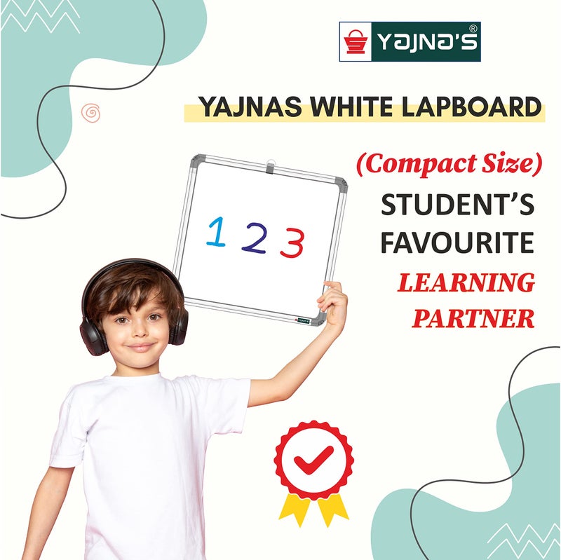 YAJNAS Non Magnetic Mini Writing Whiteboard & Chalkboard Combo 28x28 cm Reusable Writing Pad for Home School Study Practice - Image 5