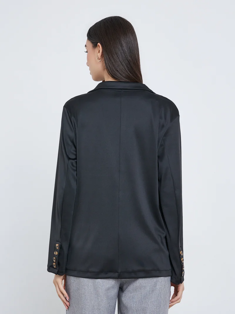 Take Two  Take Two Black Casual Blazer with Single Button for Women | Best Price UAE