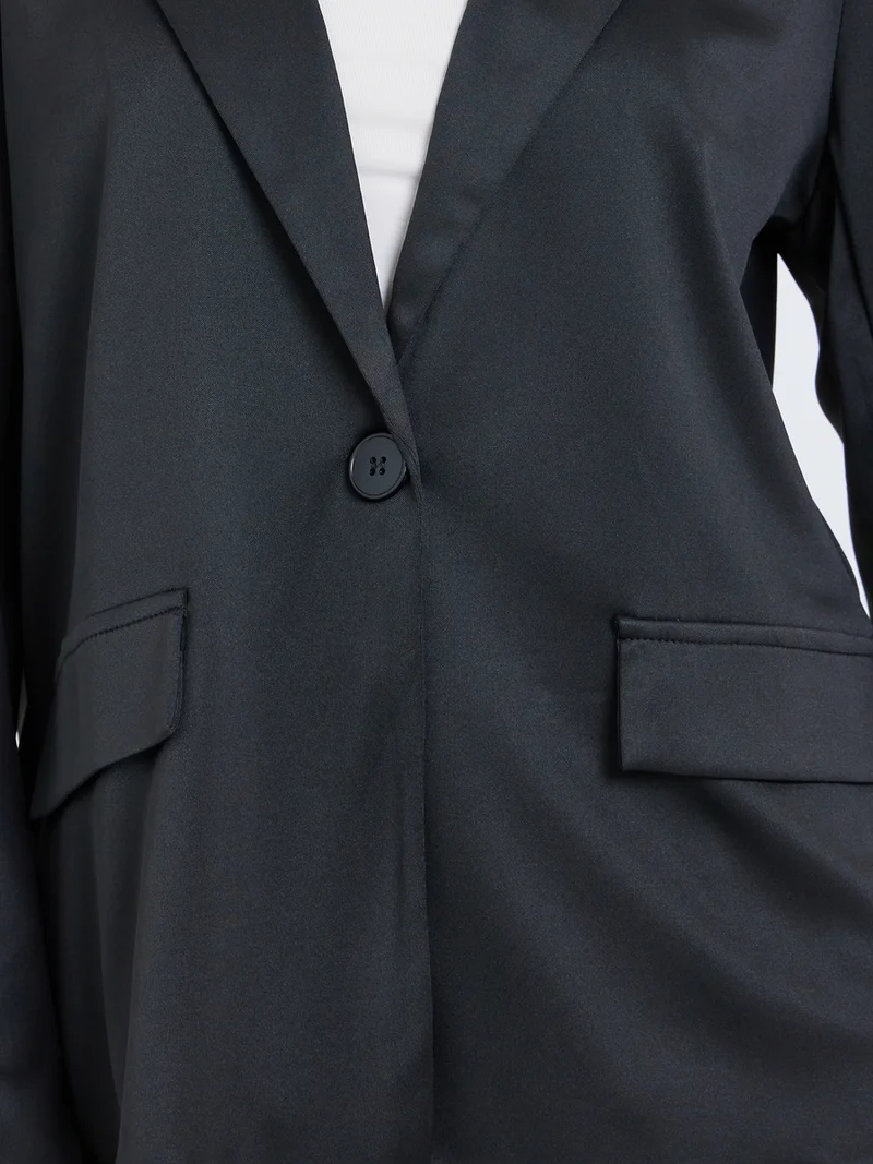 Take Two  Take Two Black Casual Blazer with Single Button for Women | Best Price UAE