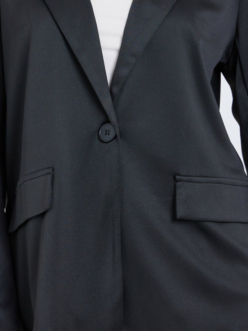 Take Two Black Casual Blazer with Single Button - Image 4
