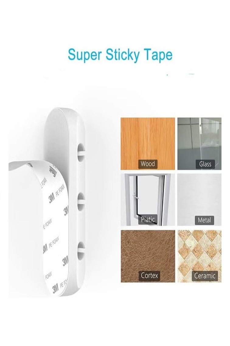 Cable Management Clips for Power Cord - USB Cable - TV Cable - PC - Home and Office - Desktop Cable - 3 Pieces Cable Clips White - Image 4