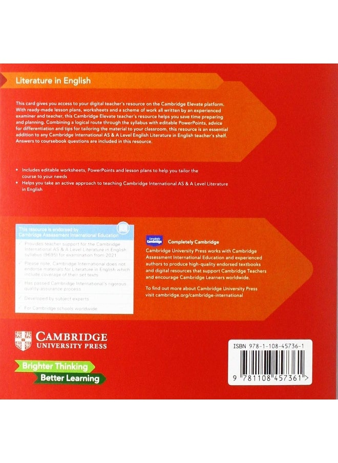Cambridge International as & a Level Literature in English Digital Teacher's Resource Access Card  - Image 2