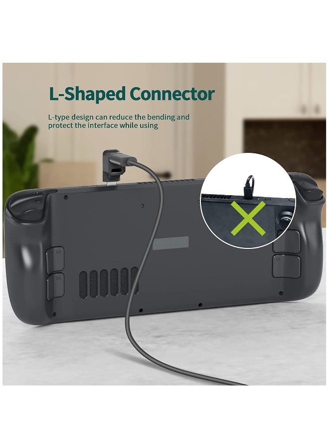 مجموعة واقيات عصا التحكم لستيم ديك مع 6 حوامل واقية لعصا التحكم، 1 قاعدة، 1 محول USB C ذكري بزاوية 90 درجة إلى مزدوج USB C متوافق مع سويتش لايت/الهاتف. - Image 5