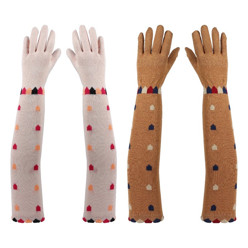 Footmate UV Sun Protection Driving Hand Gloves for Women (Pack of 2) - Combed Cotton Elbow Length Arm Sleeves for Outdoor Sports - Soft Long Gloves for Summer Winter - Free Size (Biscuit - Rose Pink) - Image 4