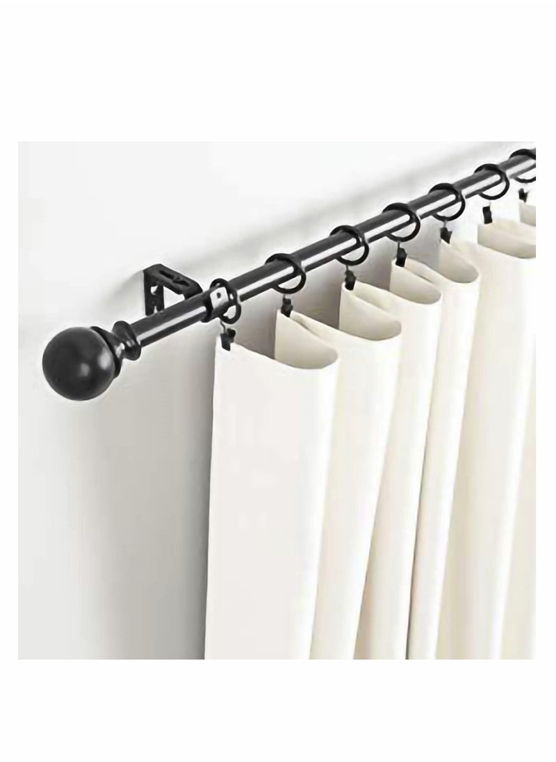 Generic - Curtain Rod Brackets General Adjustable Holder Wall Bracket Hooks Outside Mounted Blinds with Screws for 1 Inch Diameter Black - Image 1