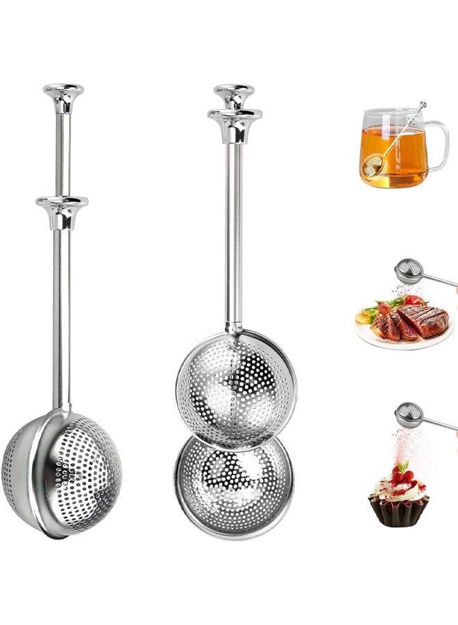 YelaJoy 2Pcs Stainless Steel Tea Infuser for Loose Leaf Tea steeper,  Fine Mesh Tea Strainer Tea Ball Tea Accessories, Baking Dusting Wand Sugar Shaker Duster, Baking, Sifting Sugar, Flour, Spices, and Herbs ﻿  - Image 1