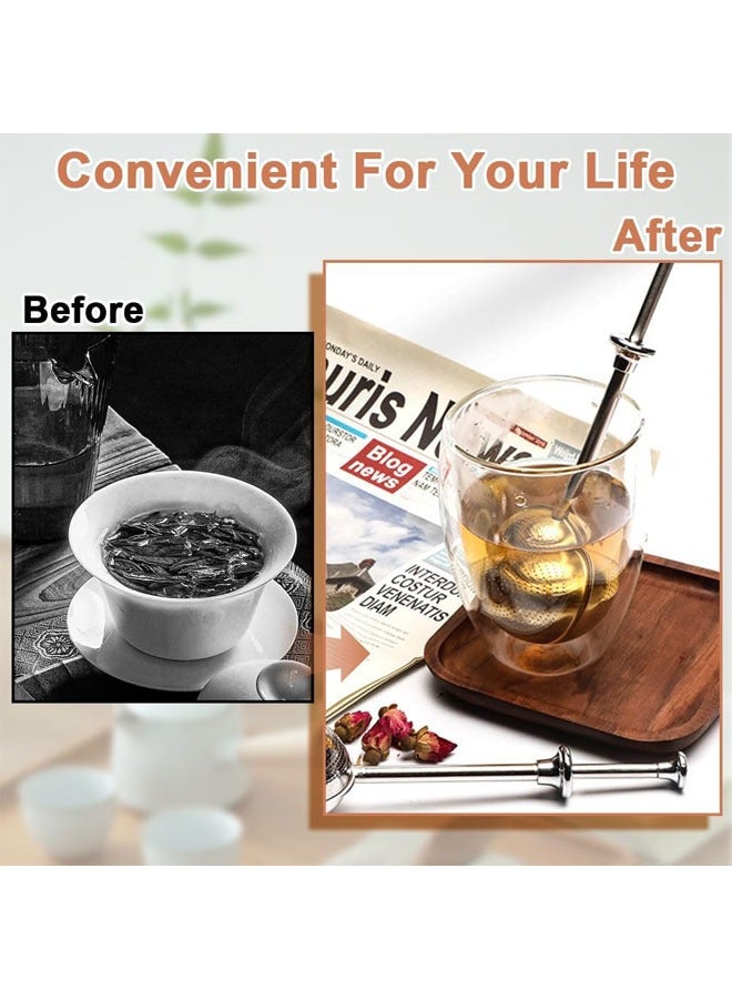 YelaJoy 2Pcs Stainless Steel Tea Infuser for Loose Leaf Tea steeper,  Fine Mesh Tea Strainer Tea Ball Tea Accessories, Baking Dusting Wand Sugar Shaker Duster, Baking, Sifting Sugar, Flour, Spices, and Herbs ﻿  - Image 5