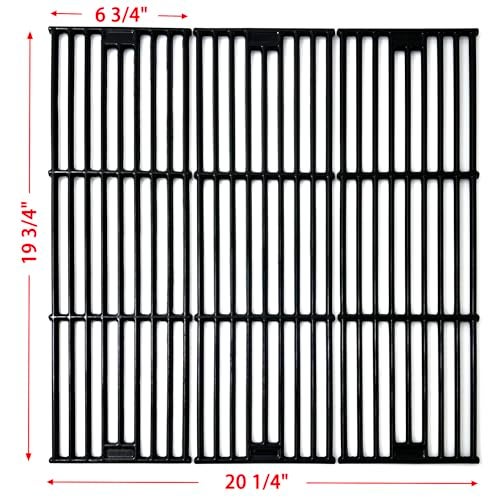 Direct store Parts DC114 (3-pack) 19.75" Porcelain Coated Cast Iron Grill Cooking Grates Replacement for Chargriller Gas Grill 2121, 2123, 2222, 2828, 3001, 3030, 3725, 4000, 5050, 5252, 5650,9020… - Image 2