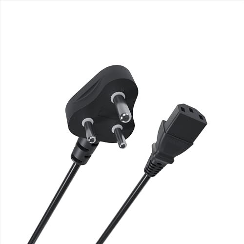 Geonix 1.5 Meter Computer Power Cable Cord for Desktops PC, Printers, Monitors, SMPS Power Cable (Black) - Image 1
