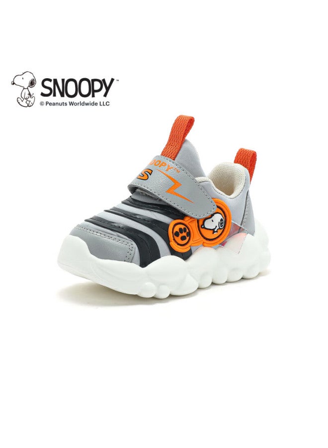 Snoopy Children's Shoes, Boys' Sneakers, Baby Running Shoes, Wear-resistant Shock-absorbing Caterpillar Shoes, 2032 Gray And Black, Size 24 - Image 2