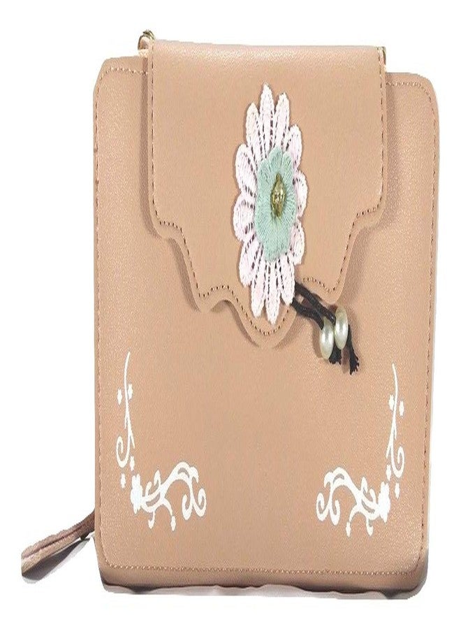 Dreamtrue Beige Color Sling Beg/Clutch for Girls/Womens with Mobile Pocket - Image 2