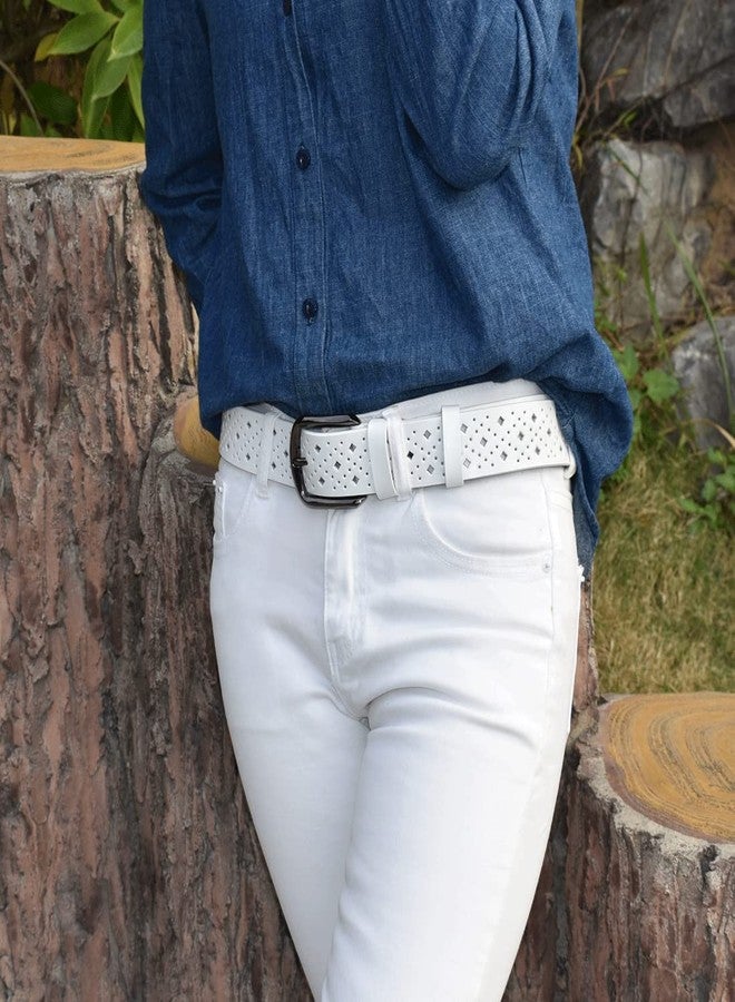 VONSELY Hollow Leather Belts for Women, Vonsely Soft Leather Womens Belts with Pin Buckle - Image 2