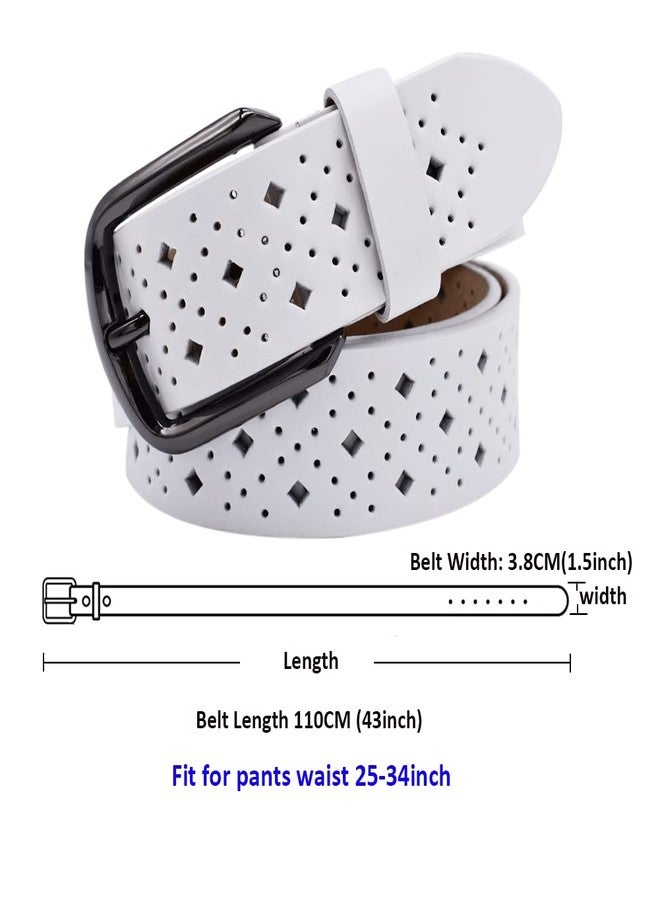 VONSELY Hollow Leather Belts for Women, Vonsely Soft Leather Womens Belts with Pin Buckle - Image 4