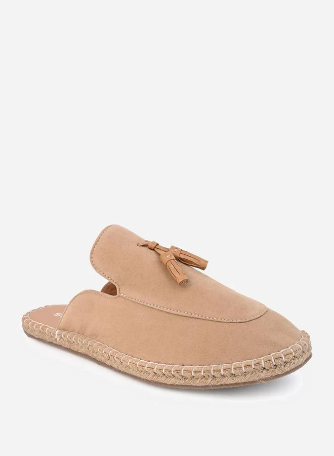 Styli Faux Suede Mule Espadrilles with Tassel