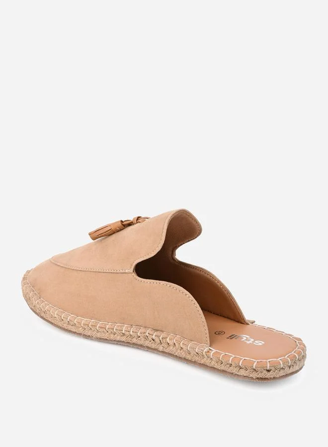 Styli Faux Suede Mule Espadrilles with Tassel