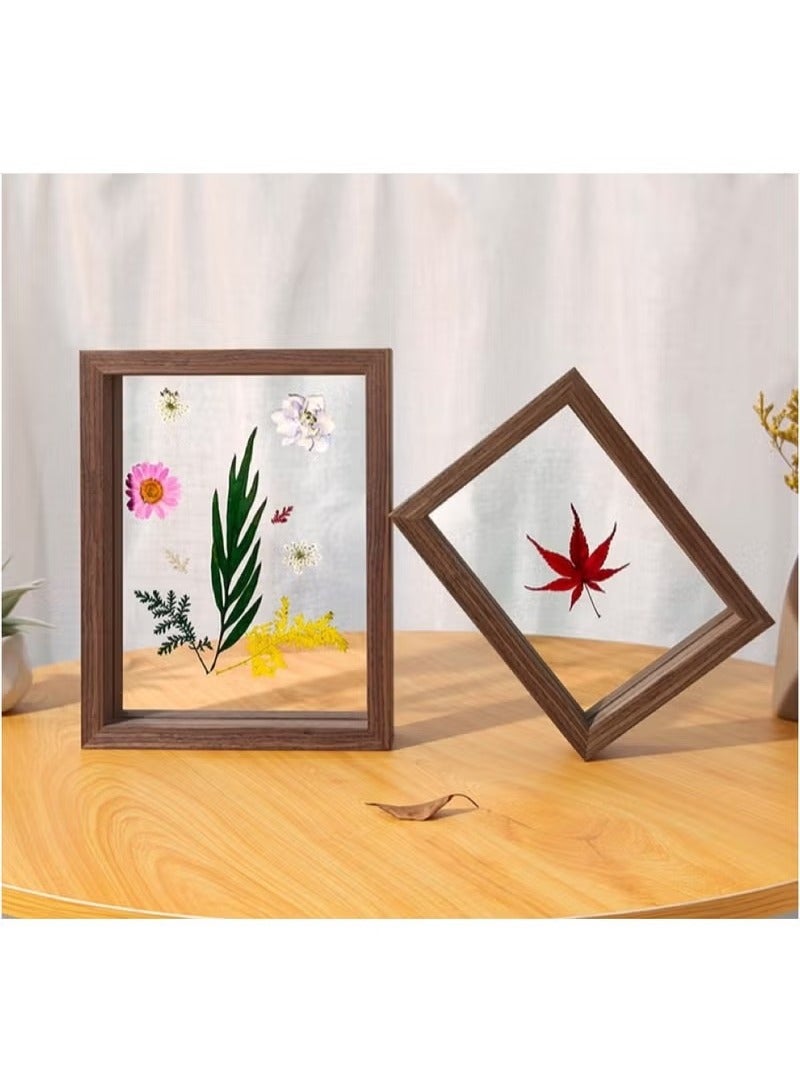 Bukela A picture frame with leaves visible from both sides in dark brown in different sizes  - Image 5