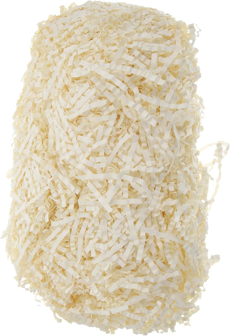 HANABASS Crinkle Cut Shredded Paper Basket Filler 5pcs Milk White 100g Per Bag Packaging Box Stuffing for Boxes and Basket Filling - Image 1