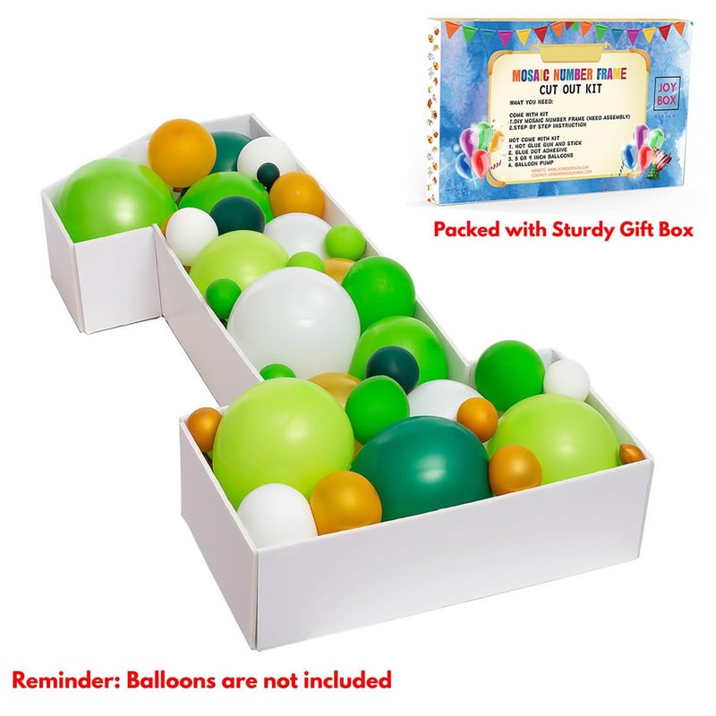 JoyBox Design Mosaic Balloon Frame Pre-Cut Kit Number 1 Cut-Out Extra Large Foam Board First Birthday Backdrop 1st Birthday Boy Girl Party Anniversary Decorations - Image 3
