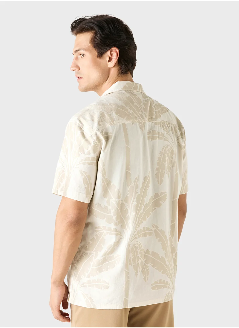 Iconic Iconic Relaxed Fit All-Over Tropical Print Shirt w