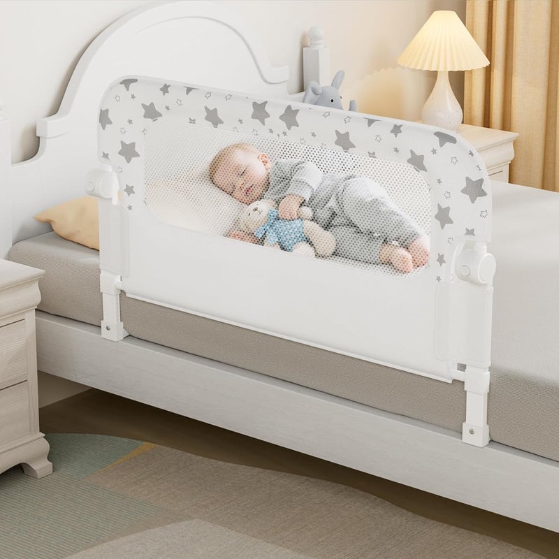 NUTIKAS Baby Bed Rail Guard for Toddlers - 35.7" Toddler Bed Rails for Crib,Twin,Full, Queen Bunk Size Bed Swing Down Bedrail Extral Tall Child Safety Side Railing Guards for Kids - Image 1
