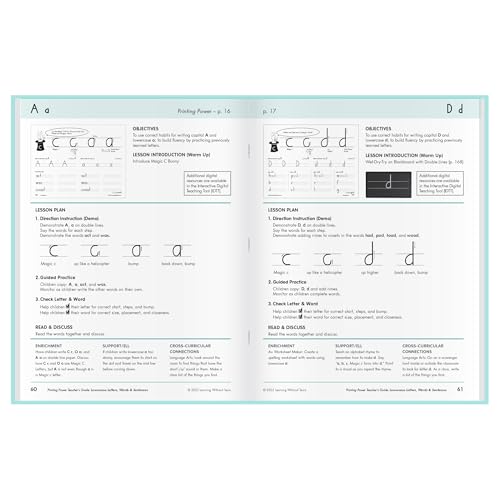 Learning Without Tears Printing Power Teacher's Guide, Age 7+, 2nd Grade+, Handwriting Practice, Writing Book, School & Home, Language Arts, Tutoring, Sensory - Image 5
