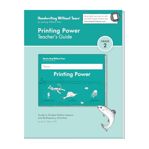 Learning Without Tears Printing Power Teacher's Guide, Age 7+, 2nd Grade+, Handwriting Practice, Writing Book, School & Home, Language Arts, Tutoring, Sensory - Image 1