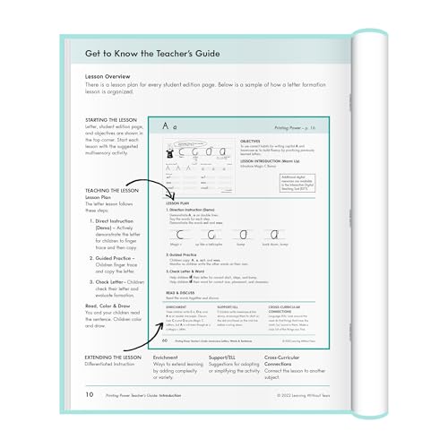Learning Without Tears Printing Power Teacher's Guide, Age 7+, 2nd Grade+, Handwriting Practice, Writing Book, School & Home, Language Arts, Tutoring, Sensory - Image 3