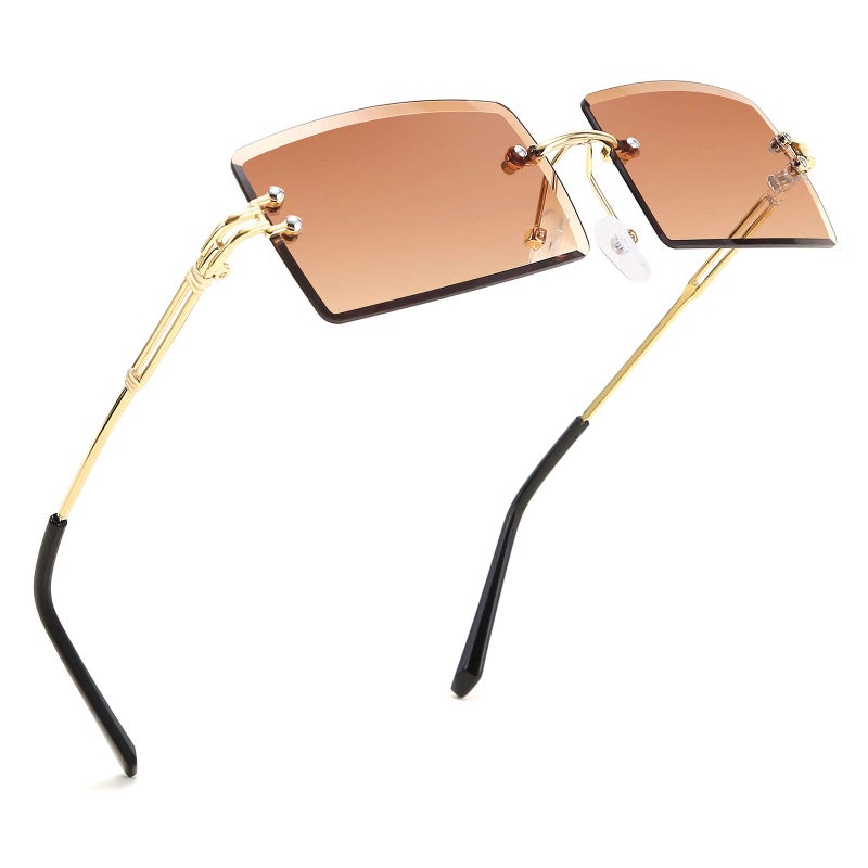 FEISEDY Vintage Rimless Sunglasses Rectangle Frameless Candy Color Glasses Women Men B2642 - Image 1