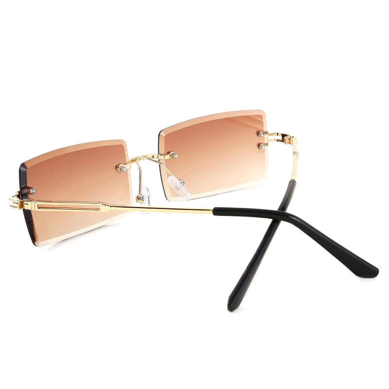 FEISEDY Vintage Rimless Sunglasses Rectangle Frameless Candy Color Glasses Women Men B2642 - Image 5
